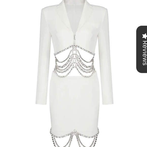 White embellished skirt set, medium - Picture 1 of 3